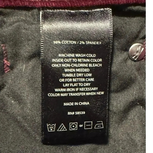 Kut From The Kloth Women’s Size‎ 6 Burgundy Corduroy Diana Skinny Jeans - Picture 7 of 7